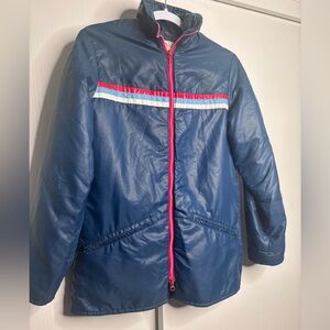 White Stag Kids Puffer Jacket in Blue with Red Accents